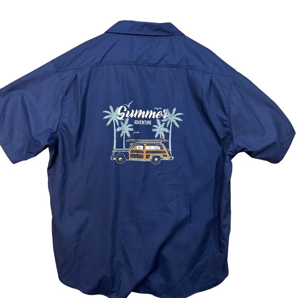 Northern Expedition Men's 2XL Blue Summer Adventure Button Up Short Sleeve - Picture 3 of 10